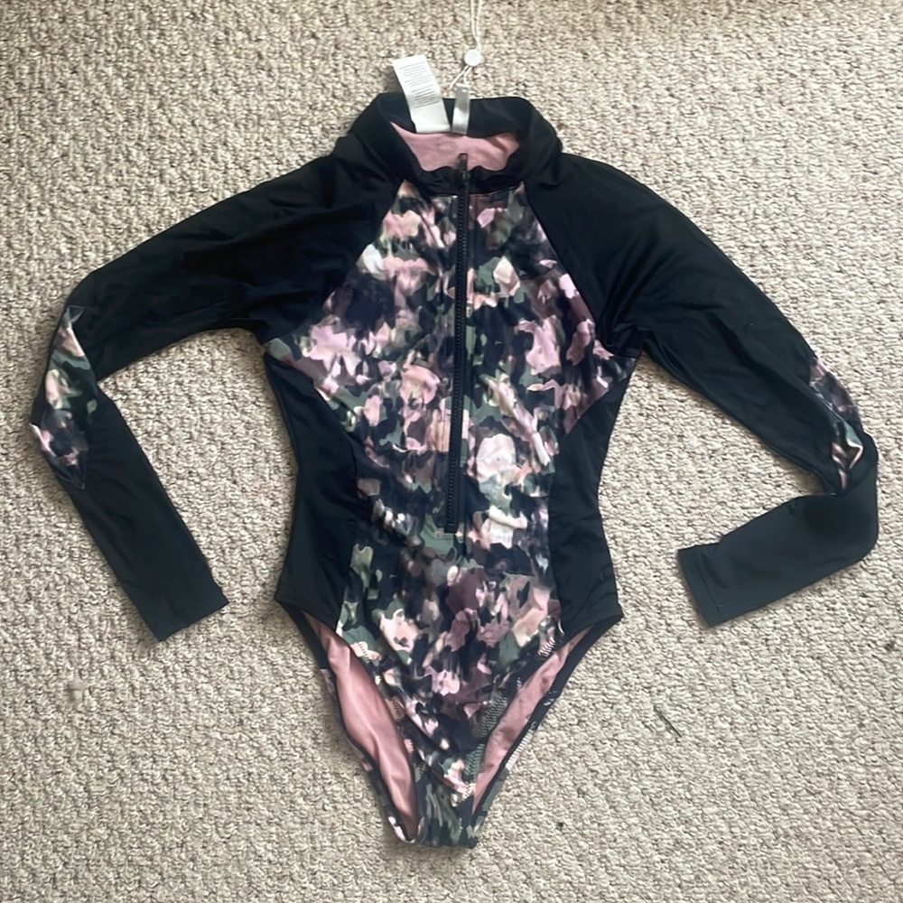 Lucky brand long sleeve one piece zip suit